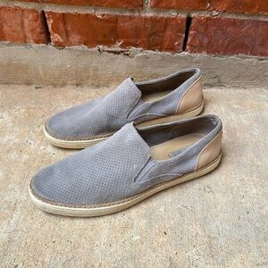 UGG Womens 10 Adley Gray Suede Slip On Perforated Comfort Loafers Sneakers